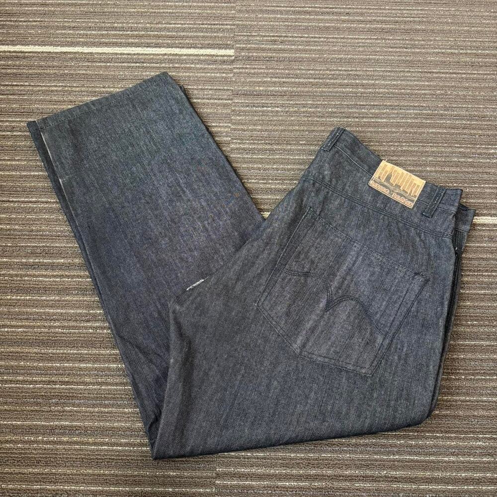 Vintage 90s Y2k Grunge style RedBBQ Remixed Denim Black Baggy Jeans